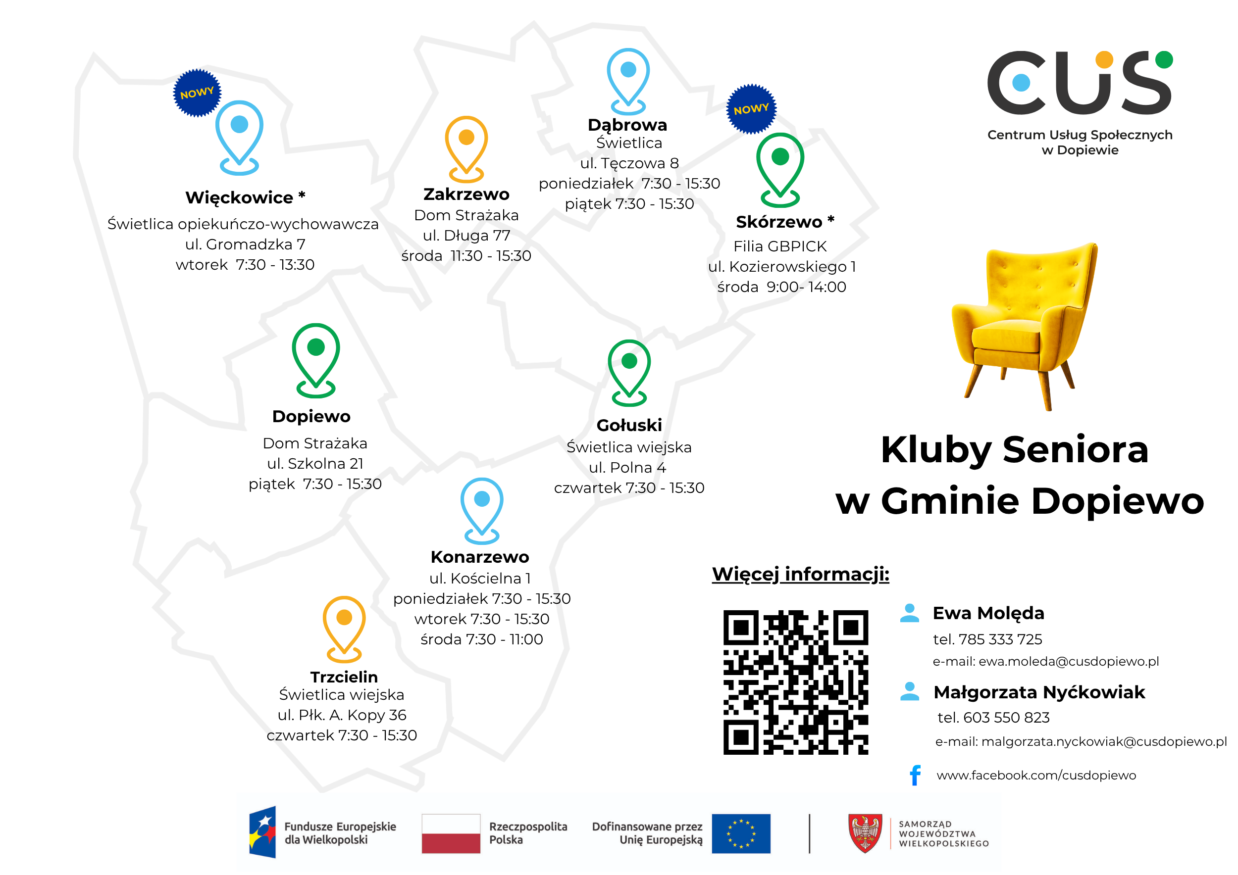 kluby seniora w gminie dopiewo plakat